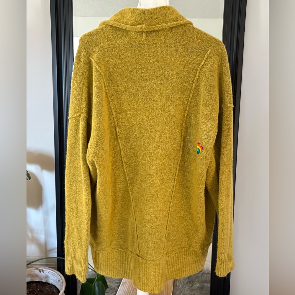 FREE PEOPLE Eucalyptus Cardigan Rainbow Heart Sweater - Picture 5 of 9